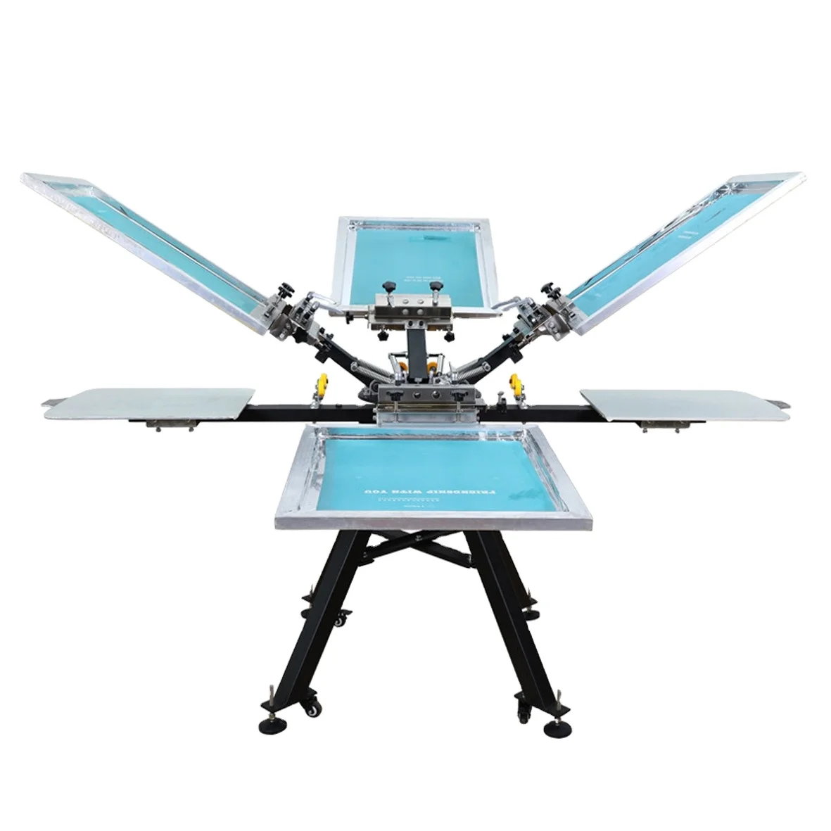 manual aluminum station good quality precise micro registration carousel screen printing machine