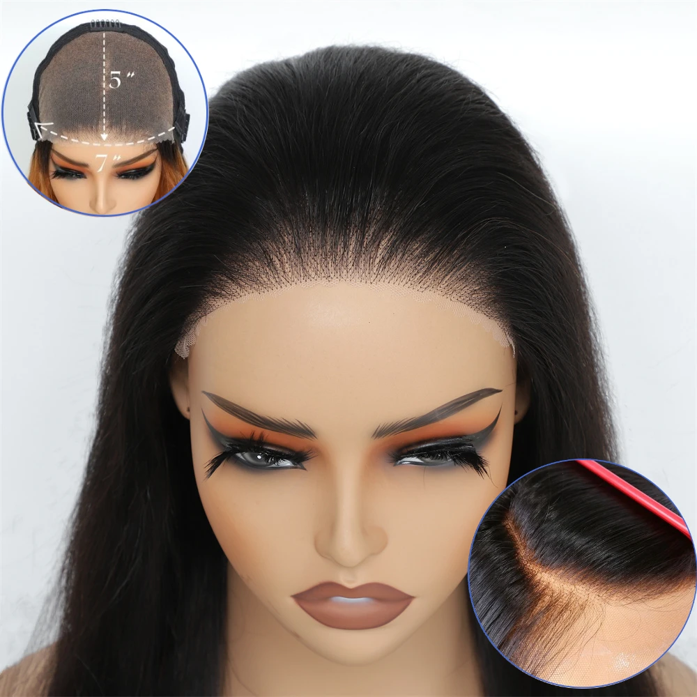 Raw Indian Hair 7x5 Pre Bleached Pre Plucked Hairline Glueless Full HD Lace Wigs,Pre Cut Lace Wear And Go Human Hair Wigs