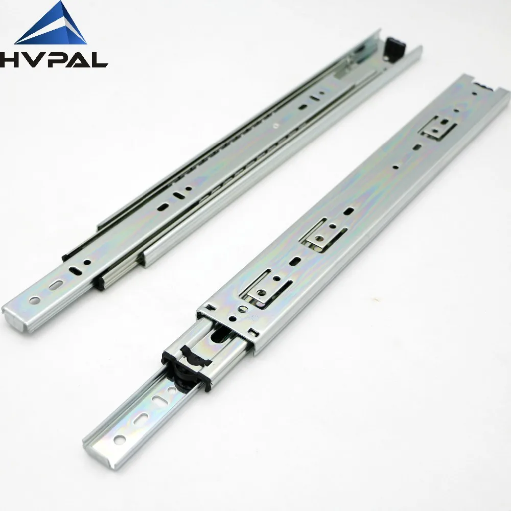 Black and White 45mm Telescopic Channel Ball Bearing Triple Extension Drawer Runner Furniture Steel telscopic Drawer Slide Rail