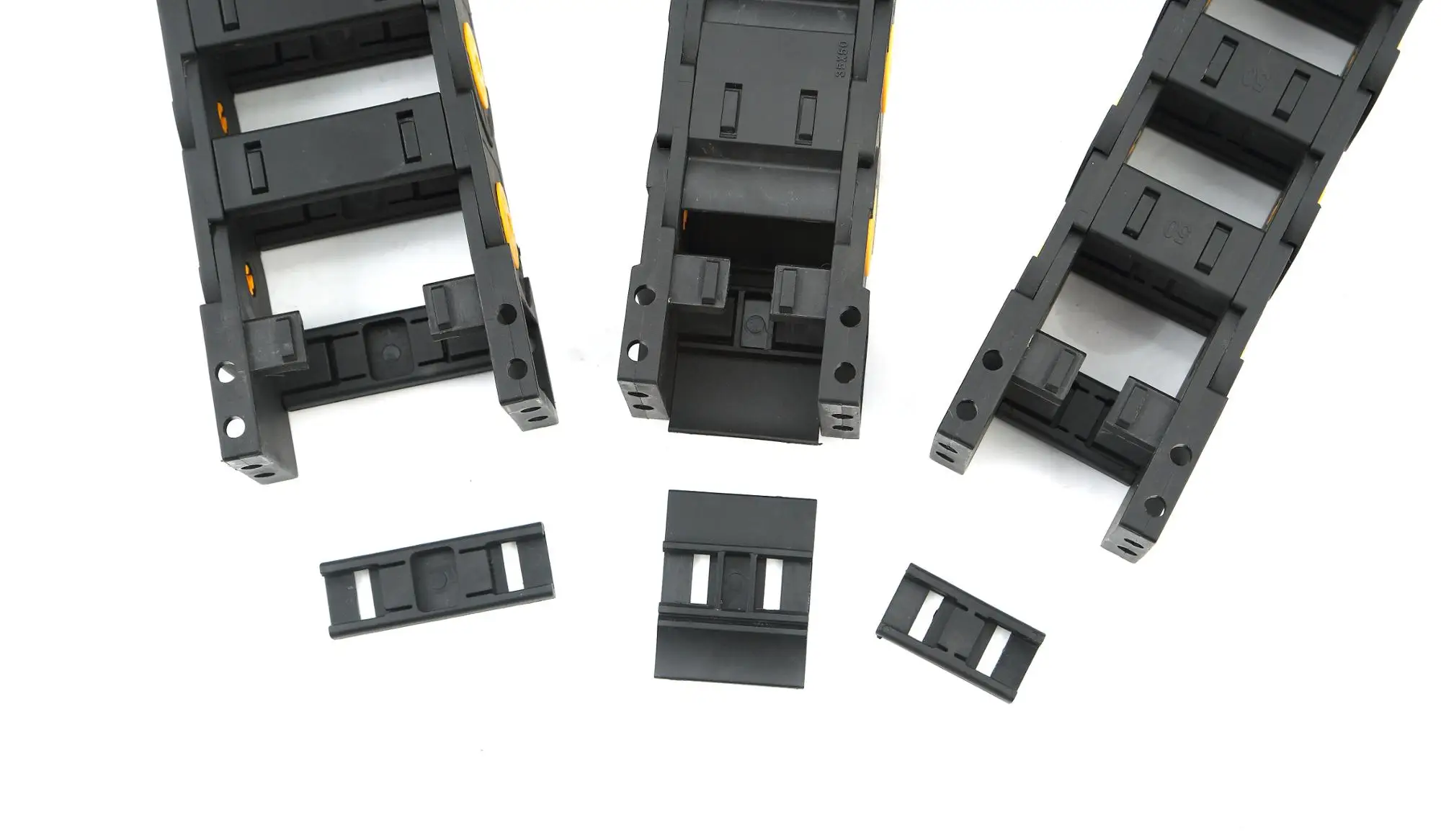 Custom Nylon Towline Flexible Cable Drag Chain With Plastic Bracket 25x57mm