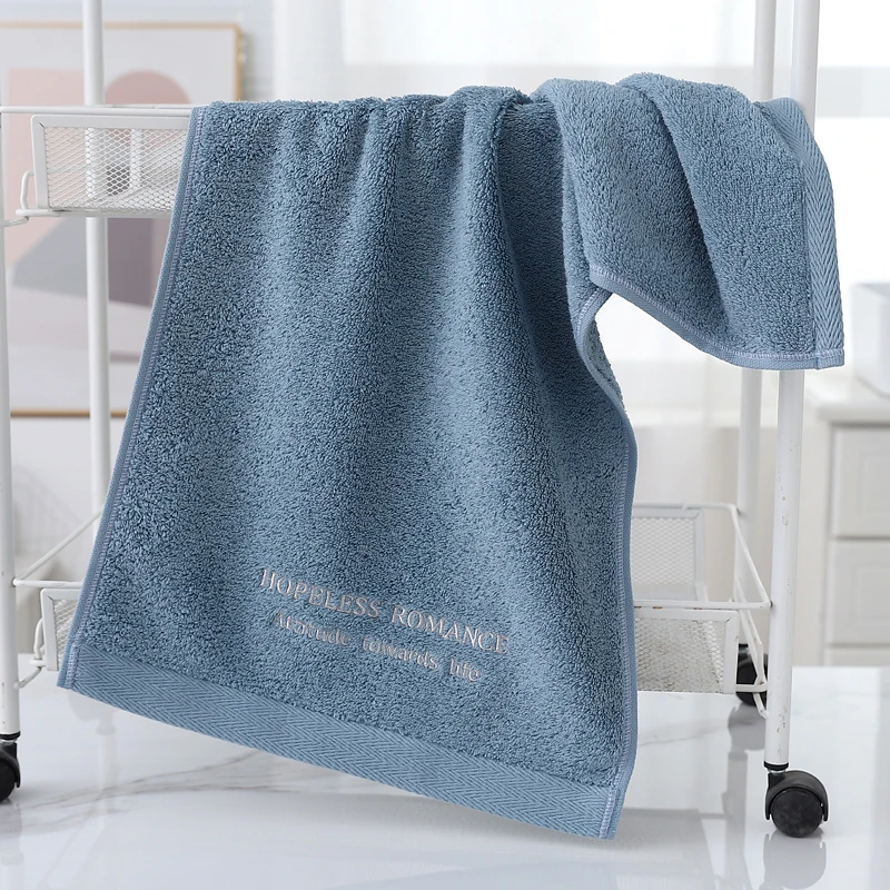 Wholesale High- End Solid Color Thickened Terry 100% Egyptian Cotton Luxury Hotel Bath Towel Set with Customized Embroidery Logo