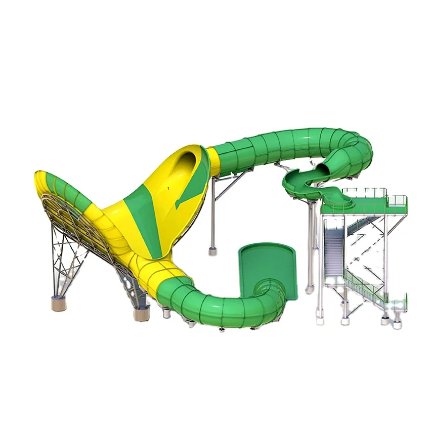 Fiberglass Water Slide Aqua Play Equipment For Swimming Pool Adults Playground Giant Slide Fiberglass Giant Slide