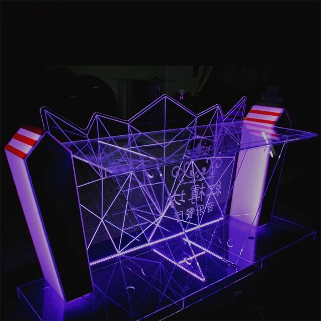 Acrylic DJ table Disc Table KTV Bar DJ Mixer Nightclub LED Lighting Dance Table Colorful Lighting Counter