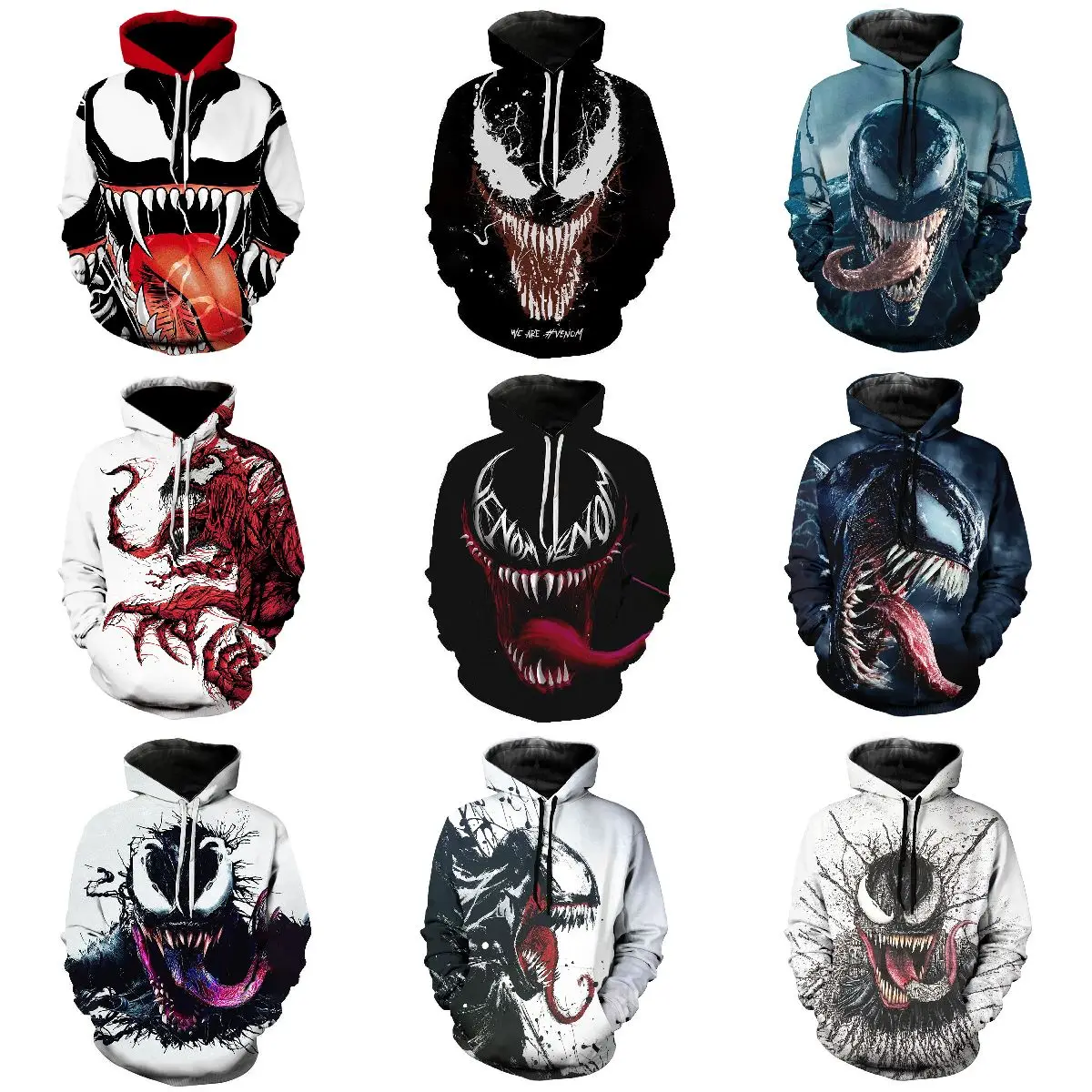 2021 hot-selling venom jacket ornaments dolls office car Custom Leisure sports 3D printing hoodie ornaments