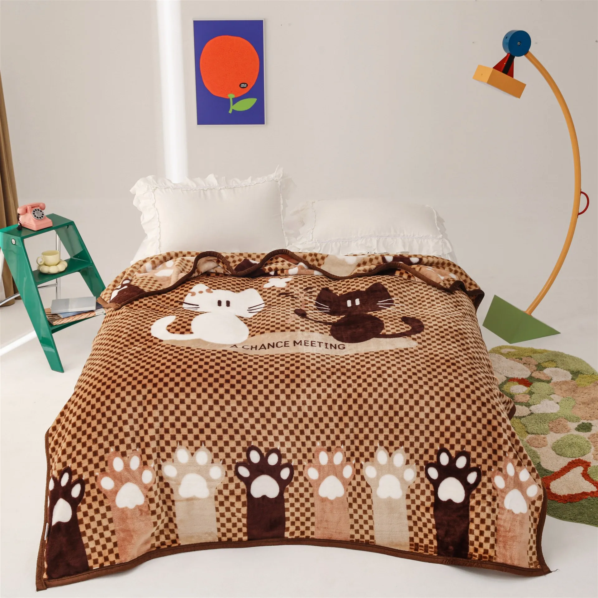 Good Price 1Ply Thick Raschel Blanket Queen Size Cartoon Pattern Korean Machine Washable Mink Player Bed Blanket