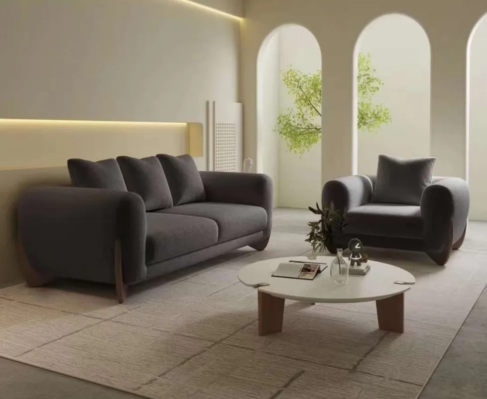 Modern Villa Hotel Italian Design Couch Living Room Sofas Furniture Velvet Fabric Accent Chair 3 Seater Nordic Sofa Set