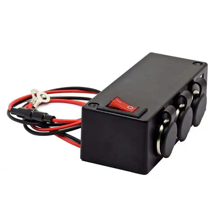 12V/24V 3-Socket 120W DC Power Car Splitter with Switch Cigarette Lighter Socket 3 Way Plug /socket female Plug Socket