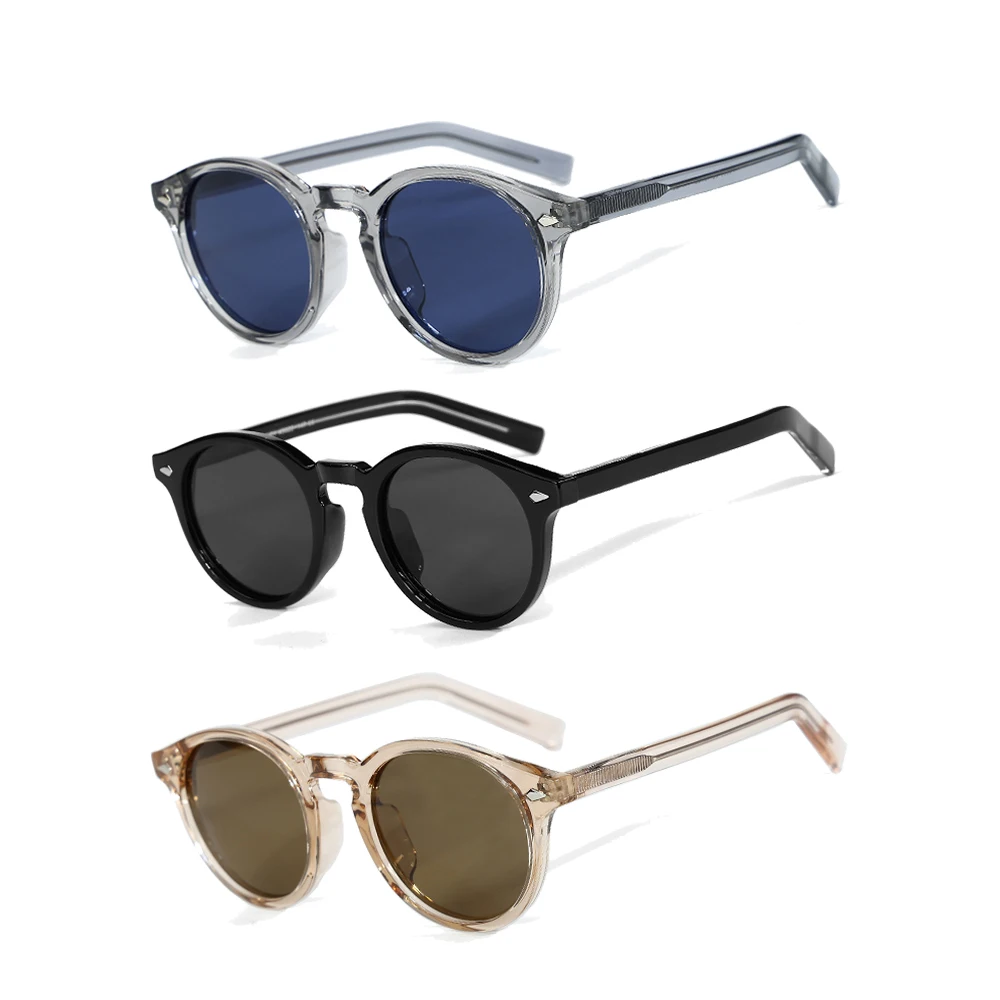 TR90 Round Frame Acetate Temple UV400 Polarized Women Designer Sunglasses Top Quality Hand Made Sun glasses