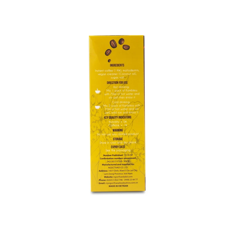 
Ngoc Thao Private Label Origin Direct Source Tasty Wholesale Vietnam Slimming Bag Coffee 