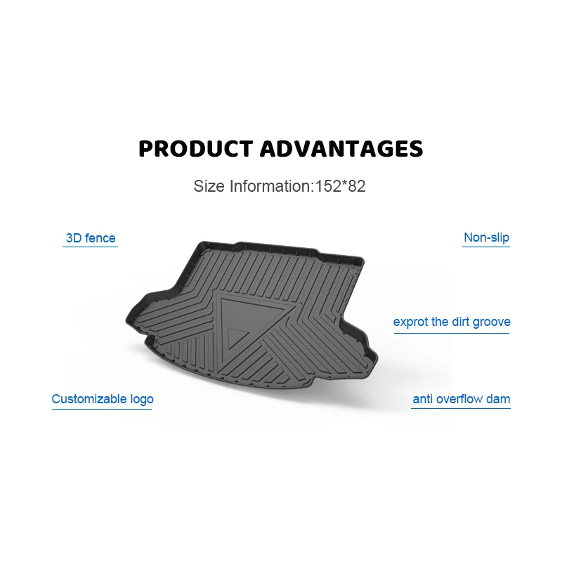 2021 New Design Customized Tpe All Weather Waterproof 3d Car Trunk Mats For Honda Crv 2017-2021