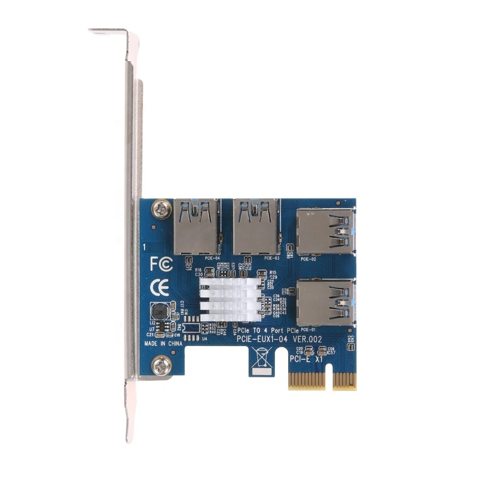 EUX1-04 PCIE 1 до 4 Riser Card Внешний 4 PCI-E слот адаптер USB 3,0 PCIE конвертер