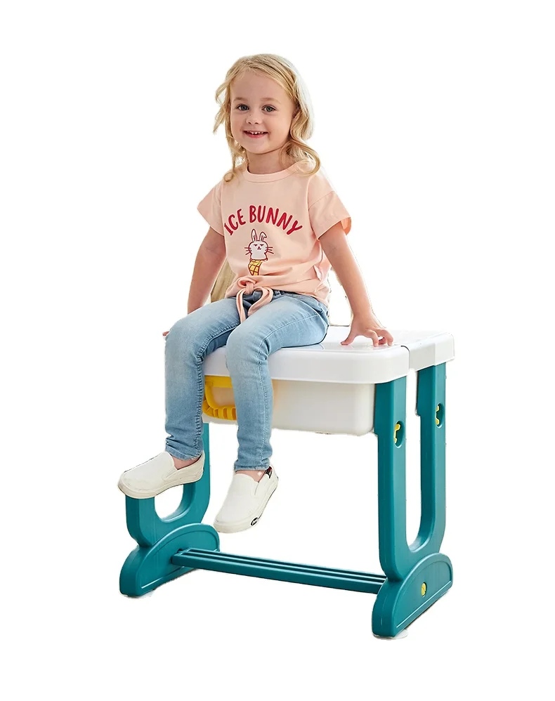 Desktop Can Be Flipped Baby Table Set Toy Kids Study Desktable Children Plastic Kids Study Table
