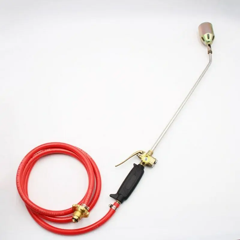 Propane torch weed burner, three valve blowing torch with hose adjustable flame
