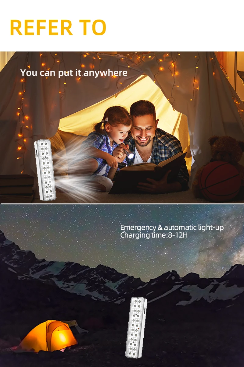 rechargeable wall-mounted emergency lantern with 24pcs super bright led and exit sign