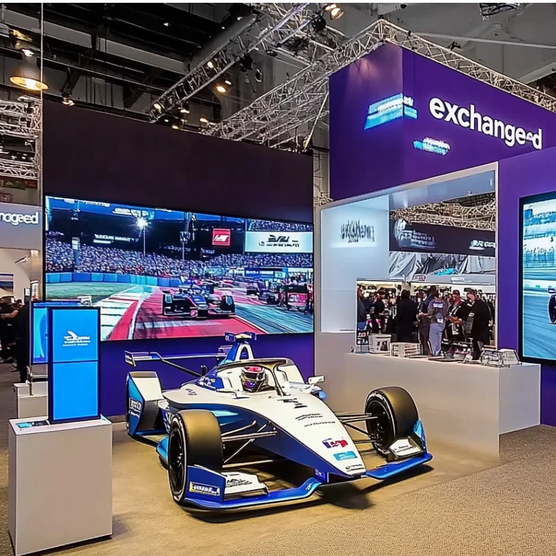 Custom Design 20x20 Trade Show Booth Display Exhibition For Auto Show Backlit Modular Display Stand LED Video Walls