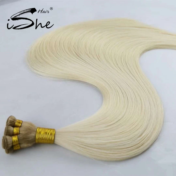 Wholesale Human Hair Hand Tied Weft 12a Human Hair Bundles Vendors Cuticle Aligned Virgin Hand Tied Weft Hair Extension Russian