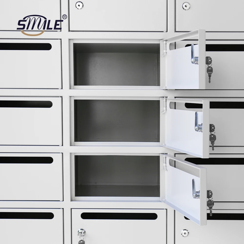 SMILE Outdoor Wall Mounted Metal Mailboxes Door Post Box Commercial Mailboxes Drop Box Unit Locking Package
