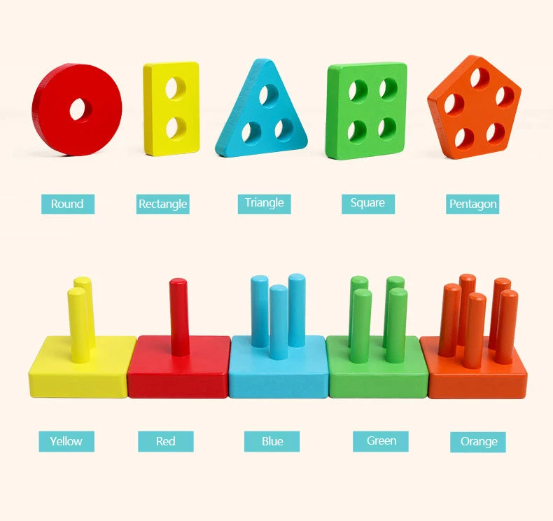 
Five-column matching, fun series setting column, composed of one-hole to five-hole setting columns 