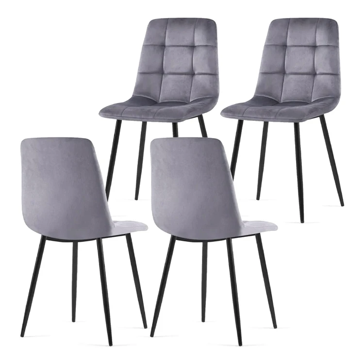 modern luxury restaurant kitchen dining room furniture metal frame nordic upholstered velvet fabric dining chairs for table