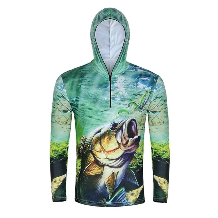 Custom Sublimation apparel print polyester shirt Anti UV Fishing clothing jacket jersey wear , fishing clothes , fishing hoodie