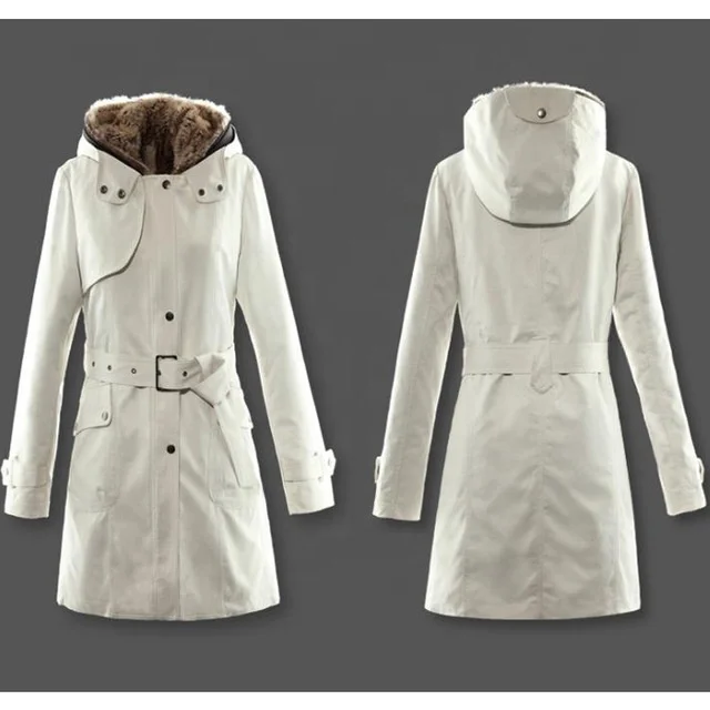 Fashion Womens Winter Warm Long windbreaker Cotton-padded Faux Fur Lining Parka Jacket