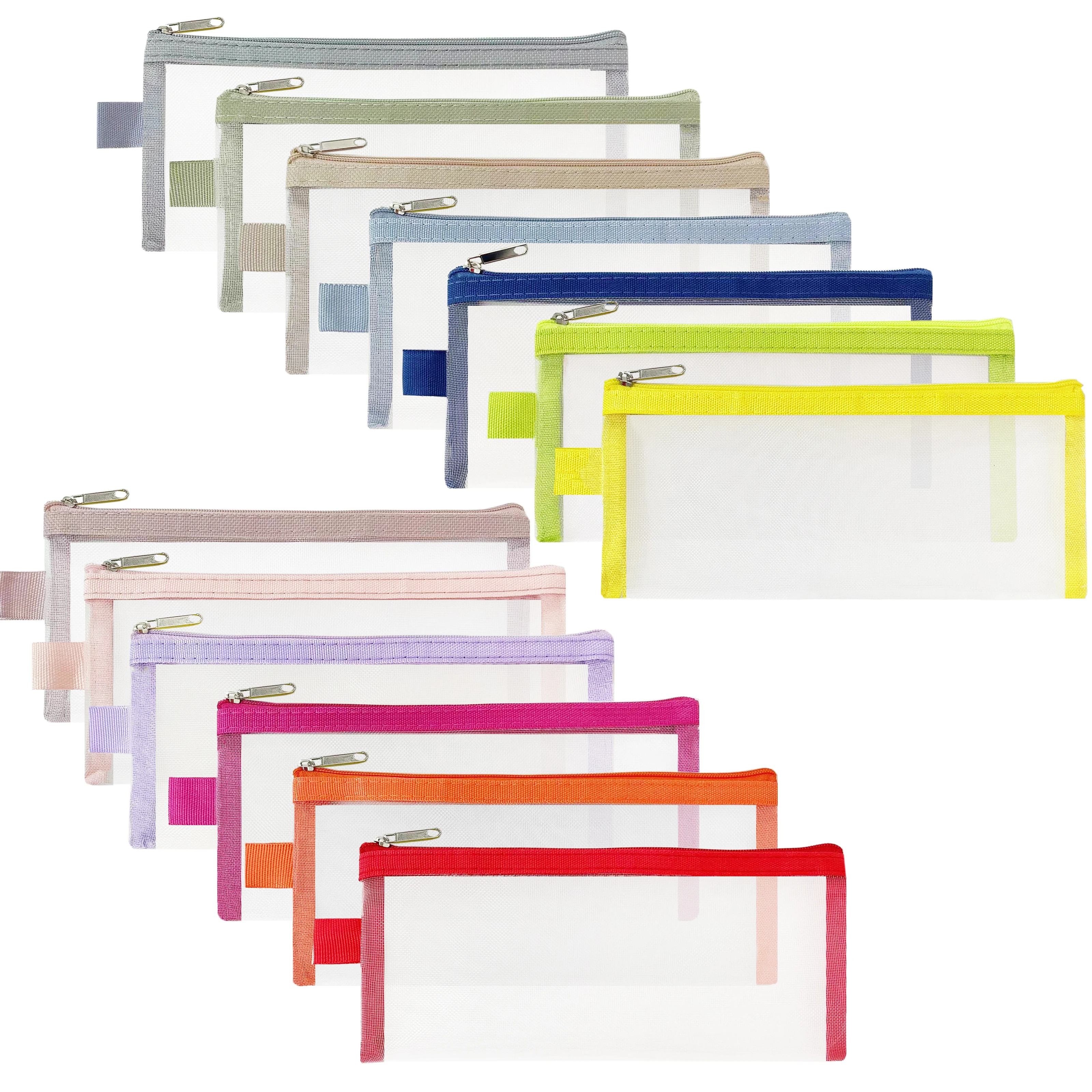 Wholesale Custom Foldable Small Net Zipper Nylon Mesh Bag for gift Net Packing Mesh bags Promotional Cheap Makeup Bag