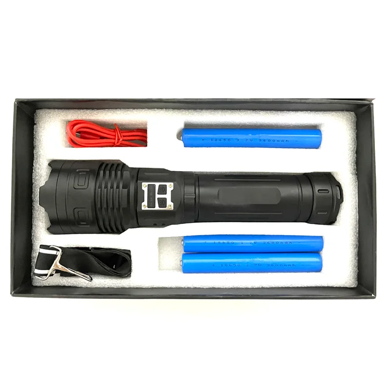 100000 High Lumens Rechargeable LED Flashlight Waterproof Tactical Handheld Large Flash Light Cob Light Source IP65 Emergencies