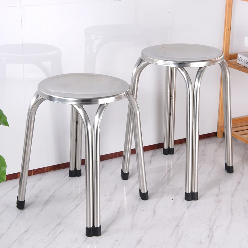Professional Factory Metal Round And Square Shape Base Stool Chairs Stainless Steel Stool Dining Stool