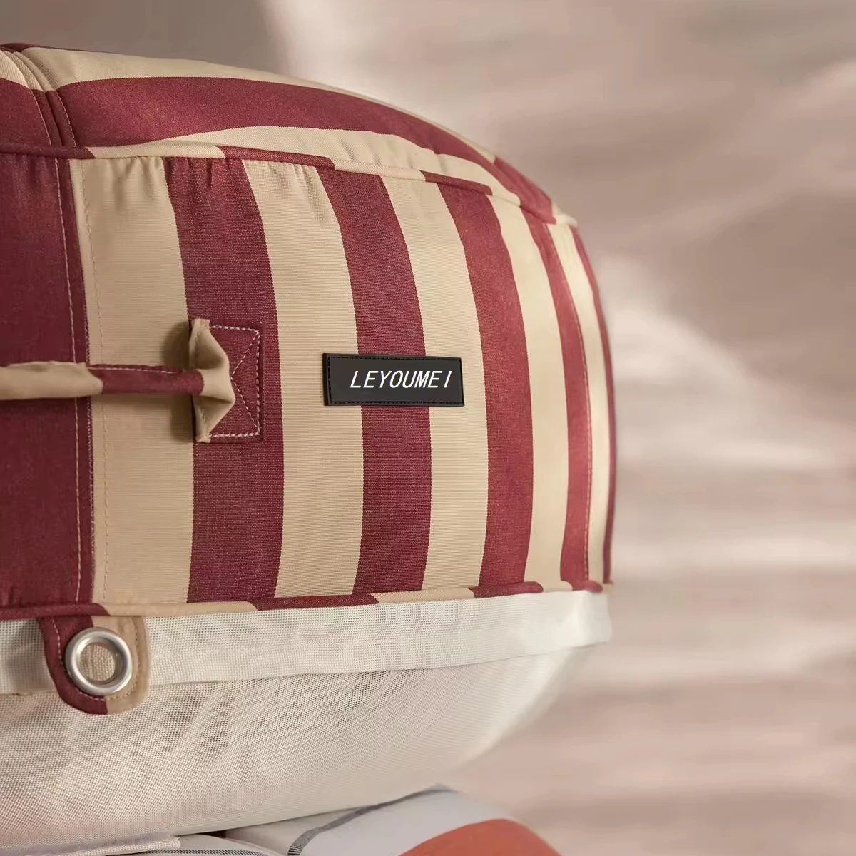 Hot models sunbathing inflatable lounger waterproof fade-resistant fabric coral striped swimming ring pool floats