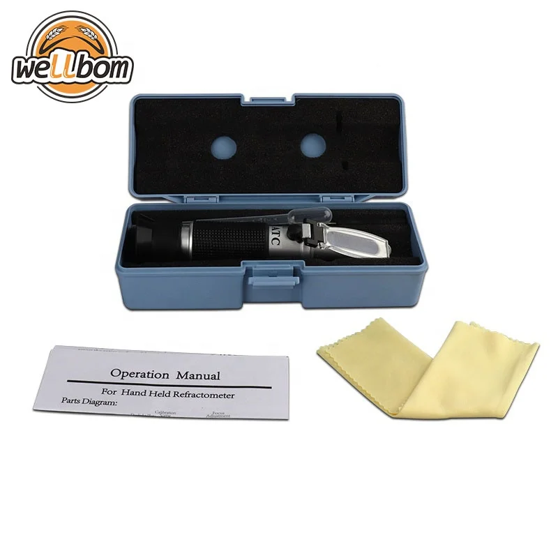 Beer Wort Brix Refractometer Dual Scale 0-32%refractometer and Dual Scale - Specific Gravity 1.000-1.120 Handheld Hydrometer con