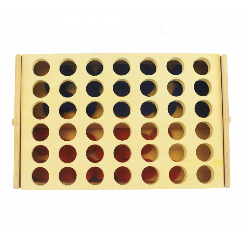 Wooden 4 in a Row Classic Family Toy Line up 4 Game Travel Board Games for Kids and Adults