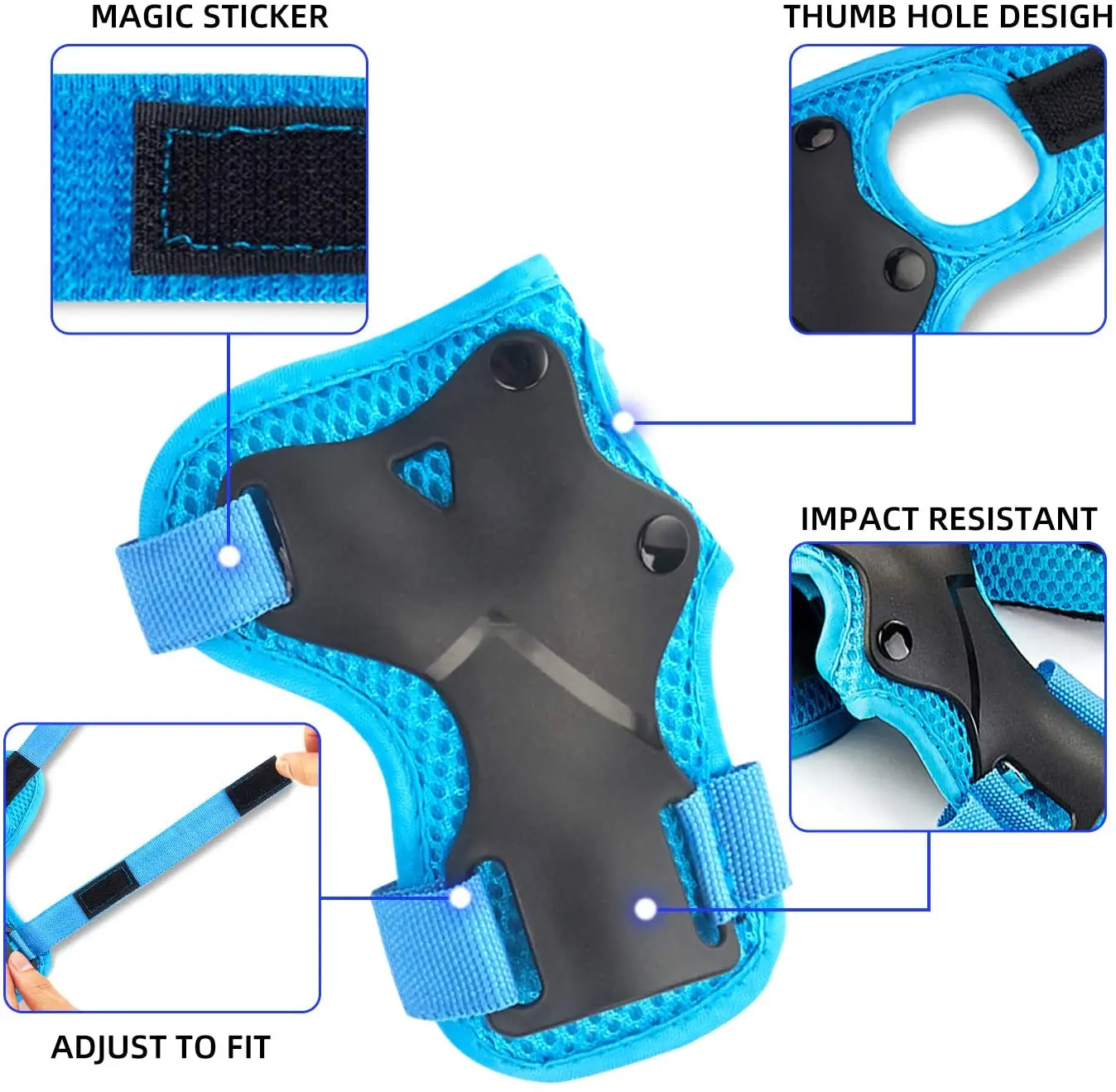 Kids Knee  Elbow Pads Wrist Guards, Children Toddler Breathable Protective Gear Set for Skateboard Rollerblading Roller Skating