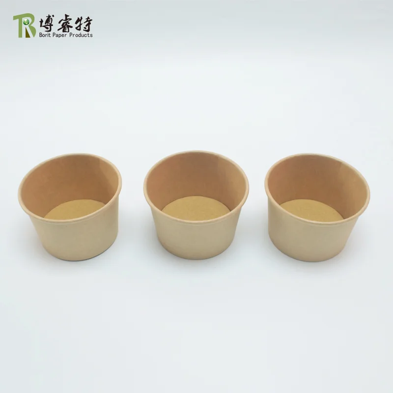 Chinese Disposable Takeaway Food Container Kraft Paper Fast  Packaging 26oz Noodle Bowls Hot Soup Cups