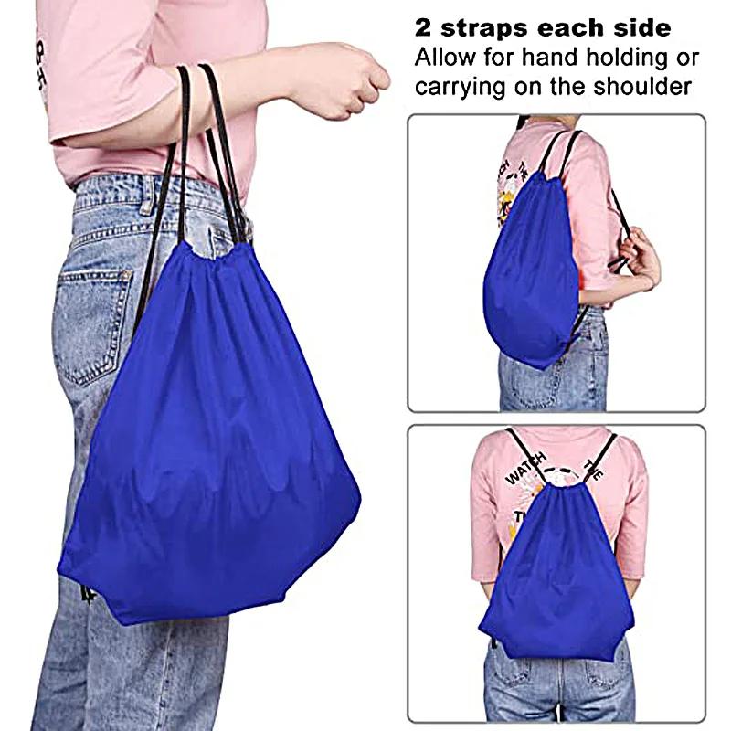 High Quality Cheap Custom Logo Bags 210d Polyester Draw string Sports Backpack Promotional custom