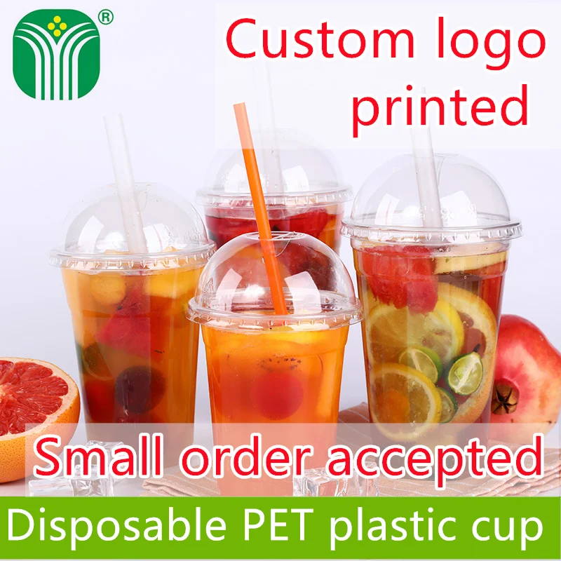 Одноразовая Пластиковая чашка 12 унций с купольными крышками из ПЭТ материала