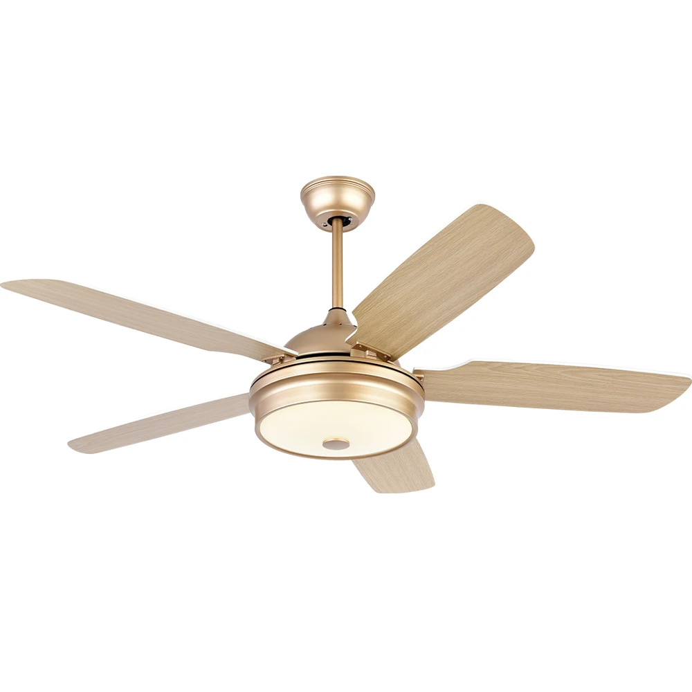 Breezelux Newest Minimalist Design Wood Grain 5 Bl Ades 52Inch Fancy Ceiling Fan