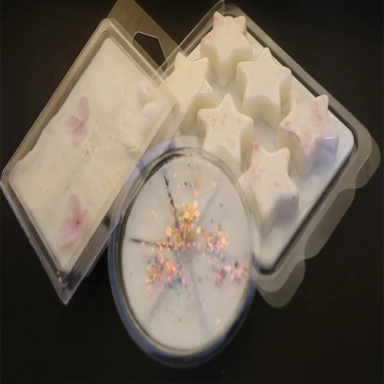 Hot sale 6 cavity wax melts clamshell blister packaging waxmelt verpakking