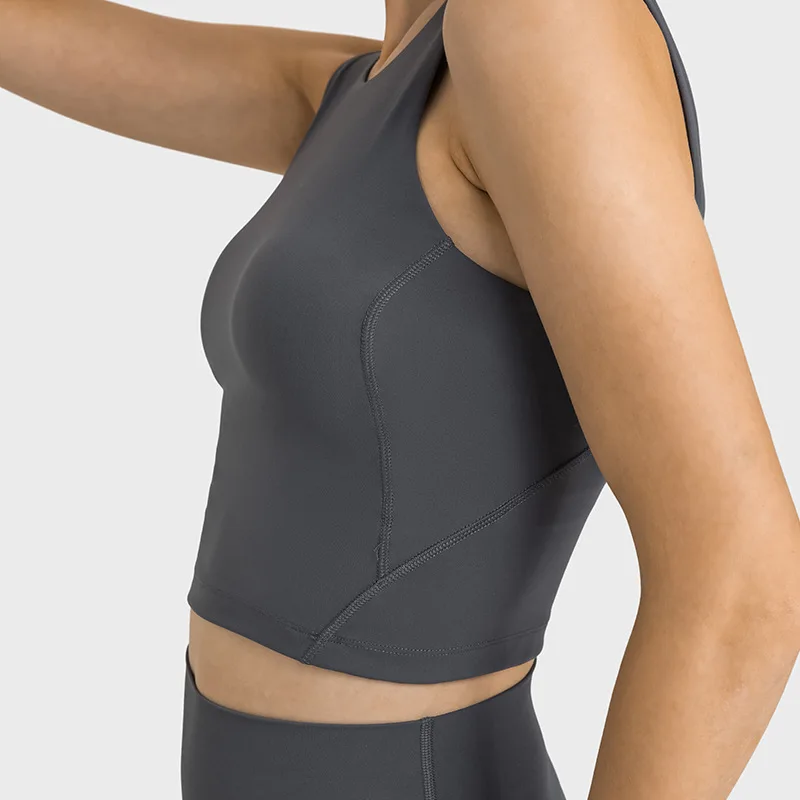 Xsunwing custom logo strapless crop tank top women Fit Activewear Workout Fitness Sports Shirt Sleeveless yoga Vest Sportswear