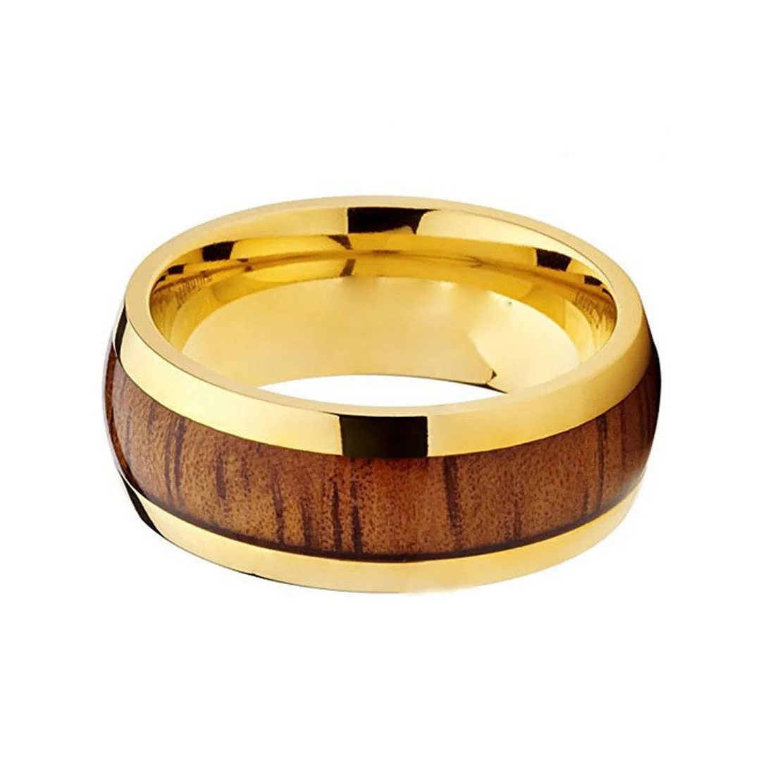 Polished Shiny Yellow Plated Grooved Tungsten Carbide Ring Mens Ring Hot Sale in Brasil