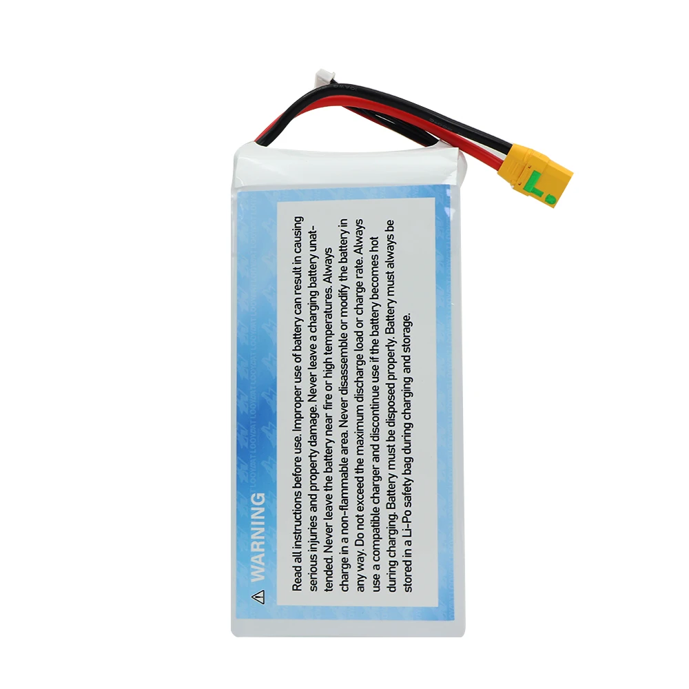 LOOYBAT Big Capacity 30000mAh 30Ah 6S 22.2V 15C 30C LCO RC LiPo Graphene Battery Packs For Drones RC Helicopters With AS150 XT90