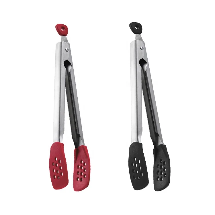 OEM ODM Non-slip Clip Clamp Salad Tools Kitchen Silicone Bbq Cooking Food Tongs