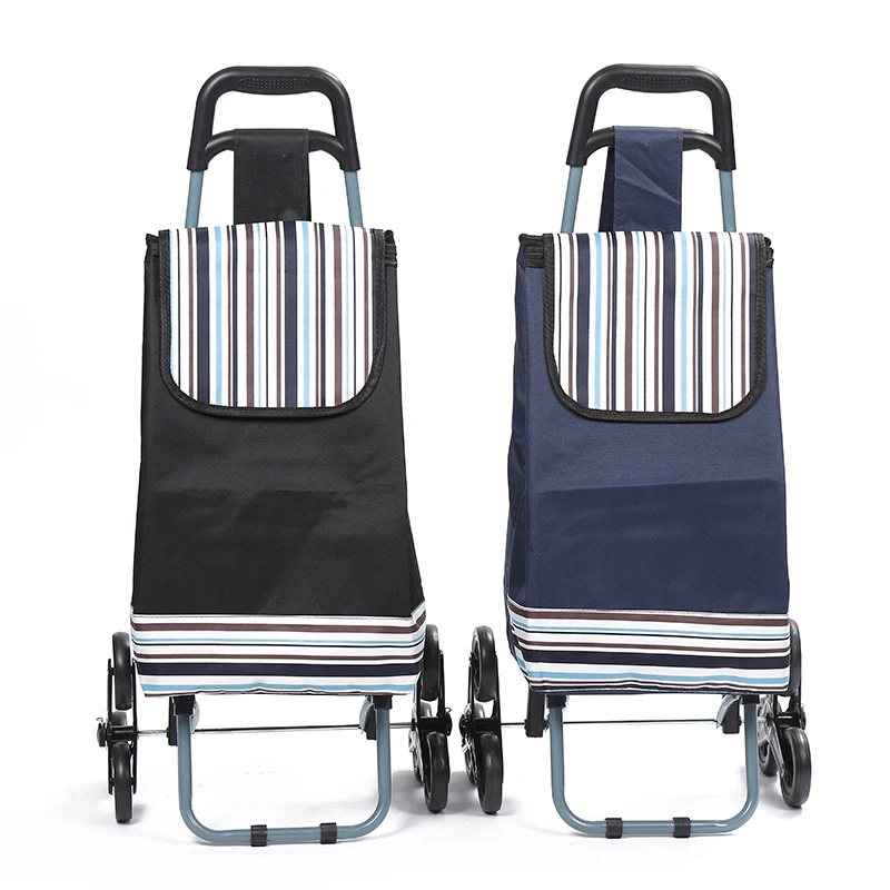 Foldable grocery shopping luggage trolley bag cart with wheels