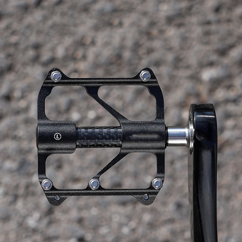 Triple Perrin Durable Alloy Steel BMX Road & MTB Pedals Carbon Fiber Axle with Titanium Bushings Folding Feature for Use on Road