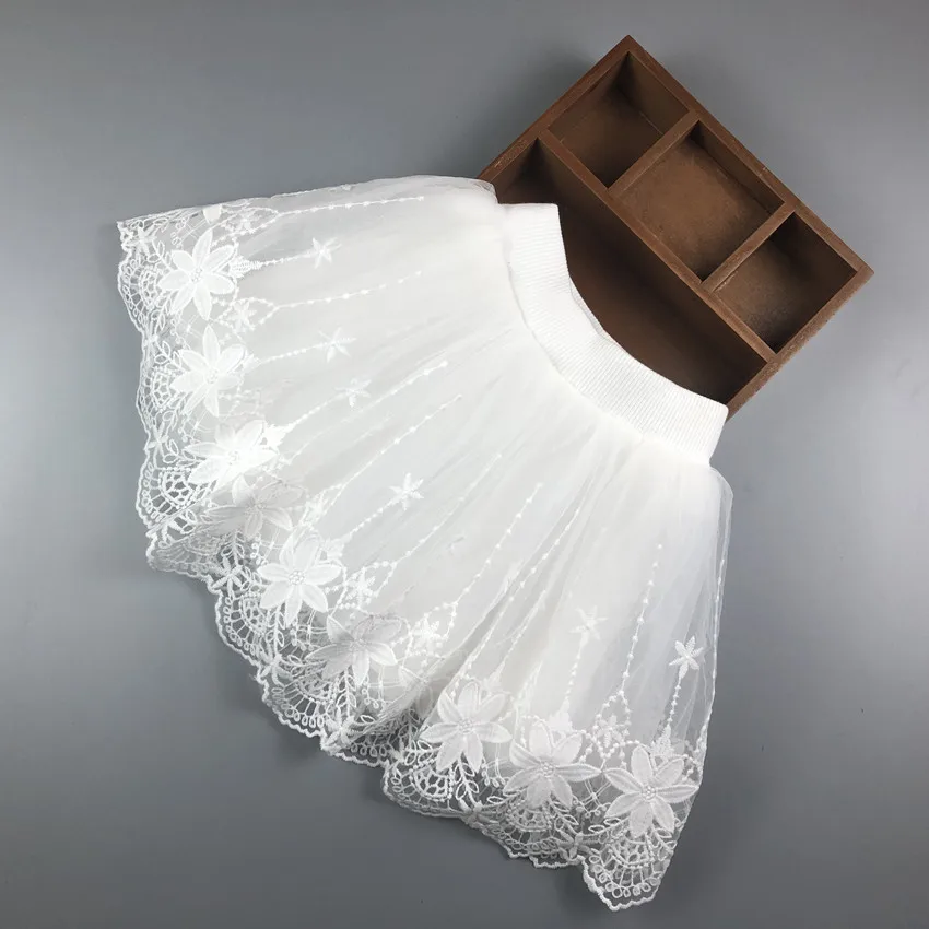 New product Cheap white Lace girl tutu pettiskirt skirts children mesh tutu skirts cute lace skirts
