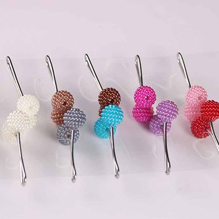 Cheap price new design multi color fashion acrylic sphere scarf clip brooch