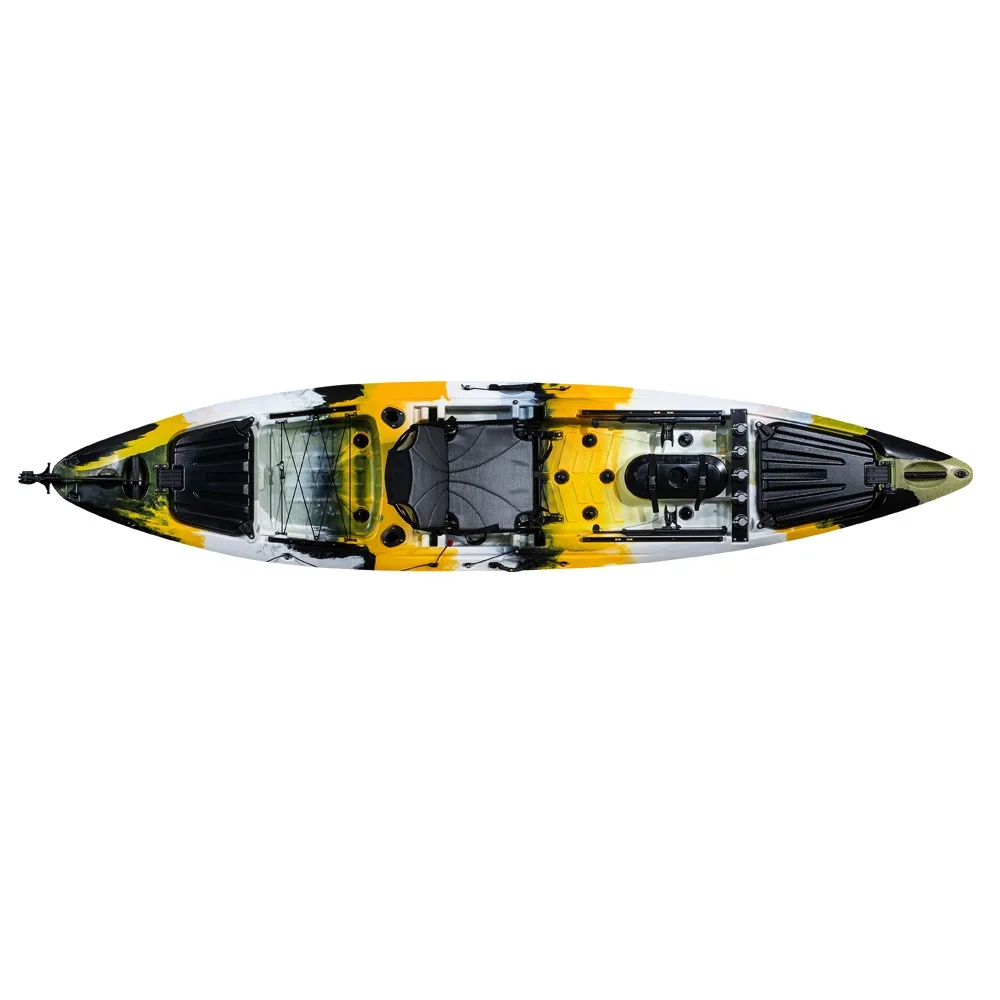 KUER Dace pro angler 13ft NEW Design Factory Wholesale Paddle Plastic Sit On Top River Hdpe Single fishing kayak