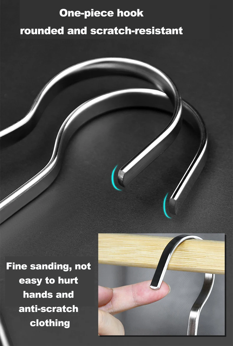 Premium Matte Gold Stainless Steels Coat Hangers Metal Shirt Dress Hanger Metal Clothes Rack for Jacket Trouser Pant Slack