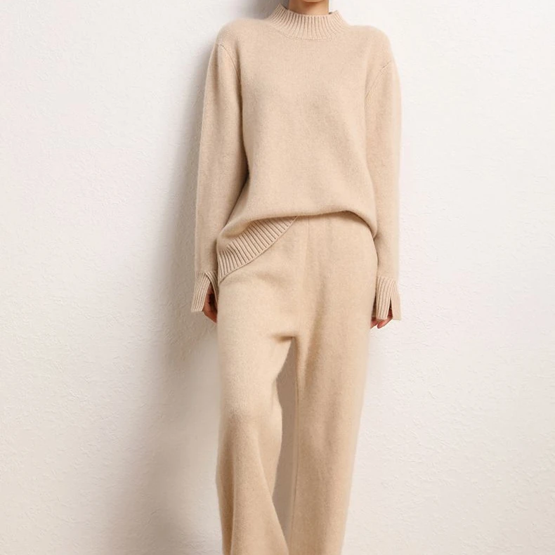 100% cashmere Merino Wool Sweater Knit Custom Ladies Sweaters Gray Color Turtleneck Women Sweater