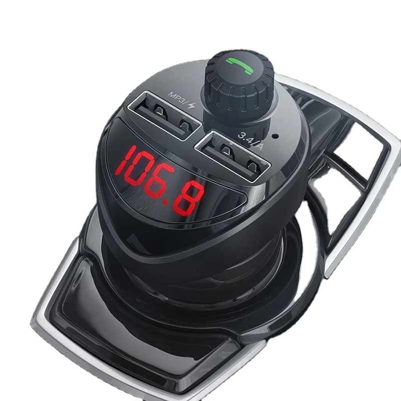 5V Bt Qc 3,0 быстрой зарядки автомобильное зарядное устройство с двойным Usb портом авто беспроводной передатчик Fm Radio Mp3 плеер громкой связи Bluetooth гарнитура для автомобильного зарядного устройства Usb