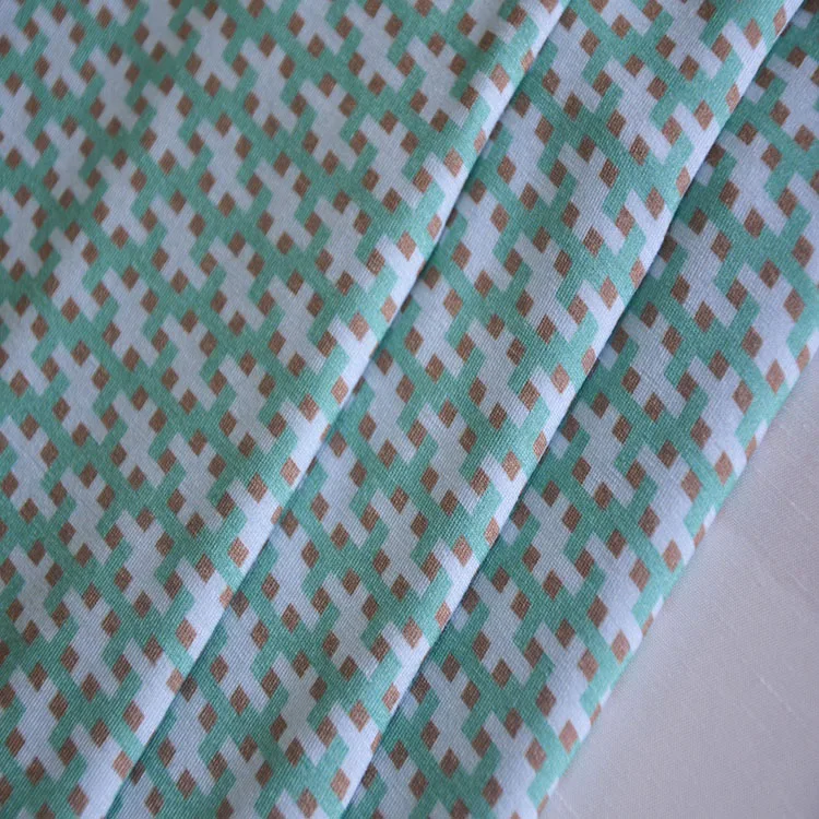 Customized Women Sleepwear Elastic Spandex Textiles Digital Rayon Print Fabric